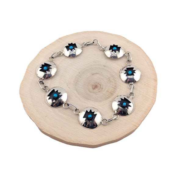 Navajo Bracelet Women's Turquoise Jewelry‎ NA Sterling Silver *** - Picture 7 of 12